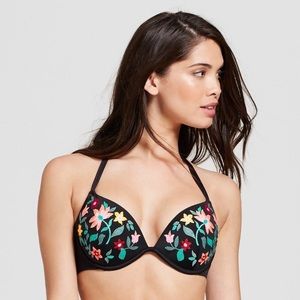 NEW Shade & Shore Embroidered Halter Bikini Top